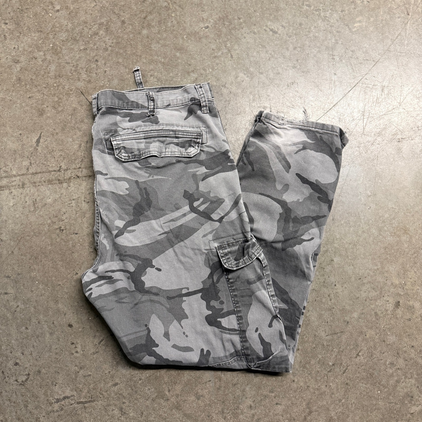 Wrangler Mens Gray Camo Regular Taper Cargo Pants 40x32 70sywgl